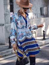 Load image into Gallery viewer, Floral Print Half Button Shirt Dress
