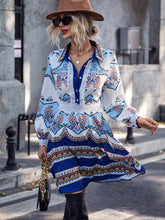 Load image into Gallery viewer, Floral Print Half Button Shirt Dress
