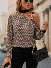 Load image into Gallery viewer, Allover Print Asymmetrical Neck Blouse
