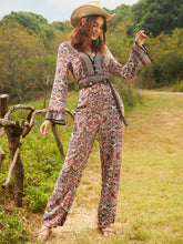 Load image into Gallery viewer, Paisley Print Flounce Sleeve Jumpsuit Without Belt
