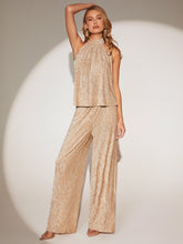 Load image into Gallery viewer, Halter Top &amp; Wide Leg Pants
