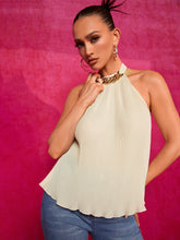 Load image into Gallery viewer, Lettuce Trim Chain Detail Halter Top
