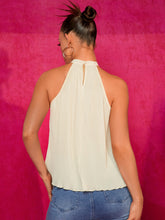 Load image into Gallery viewer, Lettuce Trim Chain Detail Halter Top
