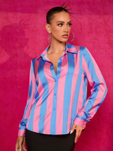 Load image into Gallery viewer, Striped Print Button Front Shirt
