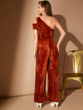 Load image into Gallery viewer, One Shoulder Wide Leg Jumpsuit
