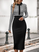 Load image into Gallery viewer, Houndstooth Print Bodycon Dress Without Belt
