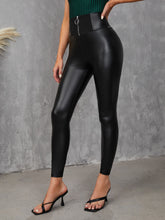 Load image into Gallery viewer, Zip Fly PU Leather Skinny Pants
