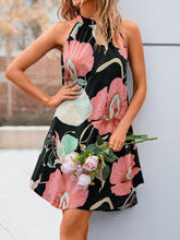 Load image into Gallery viewer, Floral Print Halter Neck Tunic Dress
