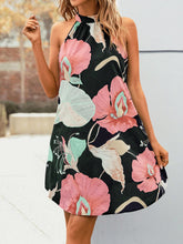 Load image into Gallery viewer, Floral Print Halter Neck Tunic Dress
