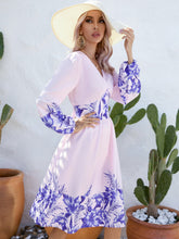 Load image into Gallery viewer, Floral Print Lantern Sleeve Dress
