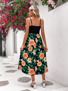 Floral Print Cami Dress Without Belt
