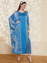 Load image into Gallery viewer, Graphic Print Batwing Sleeve Kaftan Dress

