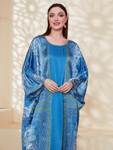Load image into Gallery viewer, Graphic Print Batwing Sleeve Kaftan Dress
