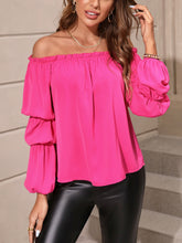 Load image into Gallery viewer, Off Shoulder Lantern Sleeve Blouse
