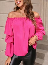 Load image into Gallery viewer, Off Shoulder Lantern Sleeve Blouse

