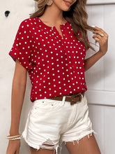 Load image into Gallery viewer, Polka Dot Batwing Sleeve Blouse
