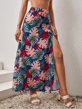 Load image into Gallery viewer, Tropical Print Split Thigh Skirt
