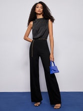 Load image into Gallery viewer, Solid Sleeveless Satin Tank Jumpsuit Without Chain
