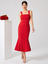 Load image into Gallery viewer, Solid Ruched Bust Mermaid Hem Dress
