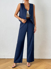 Load image into Gallery viewer, Striped Print Vest Blazer &amp; Pants
