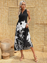 Load image into Gallery viewer, Floral Print Notched Neckline Dress
