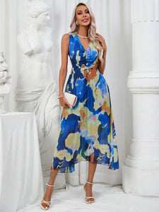 Allover Print Ruched Front Dress