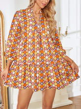 Load image into Gallery viewer, Polka Dot Print Notched Neckline Smock Dress
