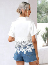 Load image into Gallery viewer, Guipure Lace Panel Button Front Shirt
