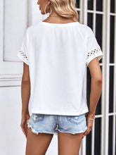 Load image into Gallery viewer, Hollow Out Asymmetrical Neck Batwing Sleeve Tee
