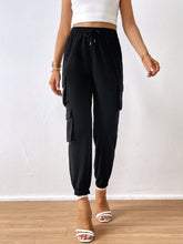 Load image into Gallery viewer, Flap Pocket Side Drawstring Waist Cargo Pants
