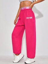 Load image into Gallery viewer, Letter Graphic Elastic Waist Sweatpants

