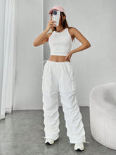 Load image into Gallery viewer, Solid Crop Tank Top &amp; Flap Pocket Side Cargo Pants
