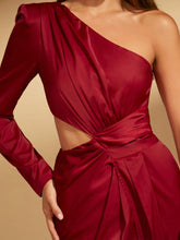 Load image into Gallery viewer, One Shoulder Cut Out Waist Split Thigh Dress
