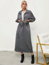 Load image into Gallery viewer, Drop Shoulder Drawstring Waist Jacket &amp; Skirt
