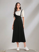 Load image into Gallery viewer, Colorblock Round Neck 2 In 1 Dress
