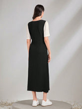 Load image into Gallery viewer, Colorblock Round Neck 2 In 1 Dress

