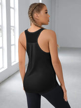 Load image into Gallery viewer, Solid Contrast Mesh Racer Back Sports Tank Top
